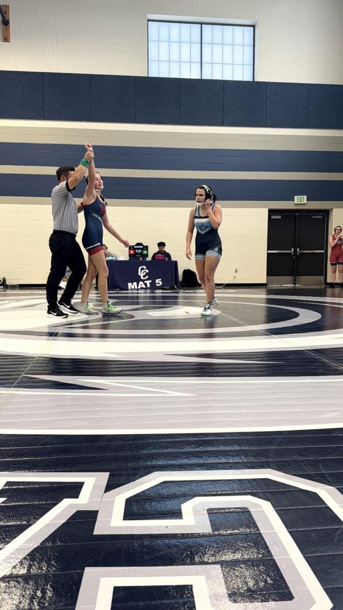 Evie Watson winning her match against a Layton girl, 2025 Corner Canyon Cup