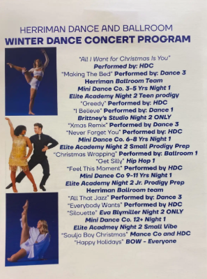 The 2025 Winter Dance Concert flier